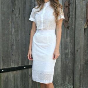 NWOT ASOS White Broderie Pencil Dress